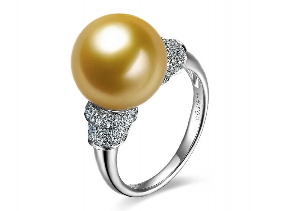 Anthony South Sea Pearl and Diamond Ring